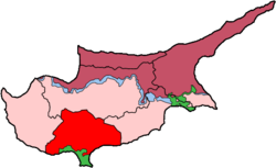 Kaart van Cyprus met het district Limasol