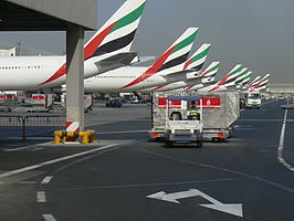 Toestellen op de luchthaven van Dubai