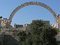 The remains of the Hurva Synagogue as they appeared from 1977 to 2003. The synagogue has recently been reconstructed.