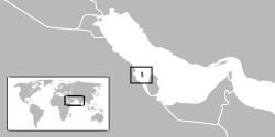 Lokasi  Bahrain  (green) di Middle East  (grey)  —  [Legend]