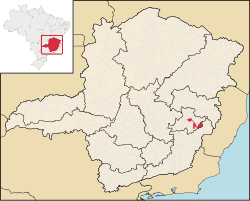 Localização de Caratinga em Minas Gerais
