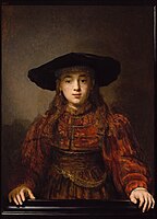 Rembrandt – Dívka v klobouku (1641) Královský hrad ve Varšavě