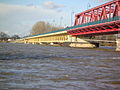 Elbebrücke bei Hochwasser