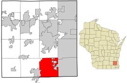 Location in Waukesha County and the state of Wisconsin.