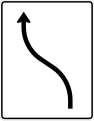 Zeichen 511-10 Verschwenkungstafel; Darstellung ohne Gegenverkehr: einstreifig nach links