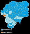 Harta etnică a Județului Bistrița-Năsăud, bazată pe recensâmăntul din 2011.