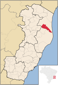Localização de Jaguaré no Espírito Santo