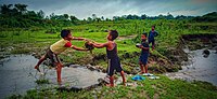 নৱম:Kids playing besides a river,কৌশিকা বৰদলৈ