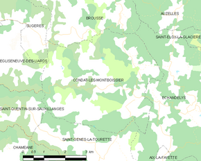Poziția localității Condat-lès-Montboissier