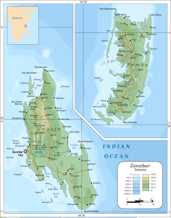 The major islands of Unguja and Pemba