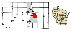 Location of Weston in Marathon County, Wisconsin.