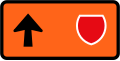 (TW-22) Detour - follow state highway shield (straight ahead, left-hand)