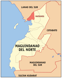 Map of Maguindanao del Norte with Matanog highlighted