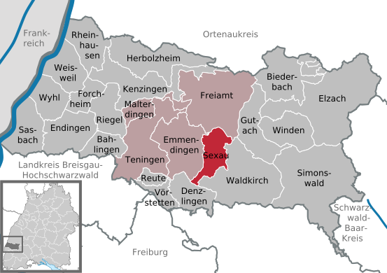 Lage im Landkreis Emmendingen