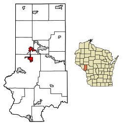 Location of Independence in Trempealeau County, Wisconsin.