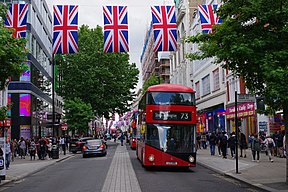 Oxford Street decorated for the Jubilee.
