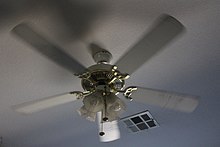 a spinning ceiling fan