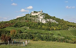 Zřícenina hradu nad městysem Falkenstein