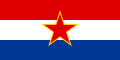 Bandera de la República Socialista de Croacia integrada en la República Federal Socialista de Yugoslavia (1945-1990)