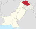 Gilgit-Baltistan shown in Red