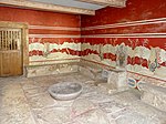Throne room, frescoes on the walls depicting mythical animals