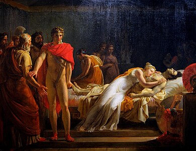 Briséis pleurant Patrocle (1815), musée des Beaux-Arts d'Orléans. Première tentative de Léon Cogniet pour le prix de Rome.