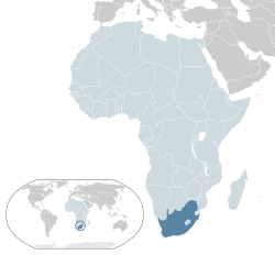 Güney Afrika Cumhuriyeti haritadaki konumu