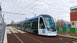 Rame Citadis 405, en décembre 2019 sur la ligne T9.