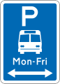 '(R6-53.2.2) Bus Parking: Non-standard Hours (on both sides of this sign)