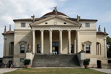 Renaissance Ionic columns of the Villa La Rotonda, outside Vicenza, Italy, by Andrea Palladio, 1567-1605