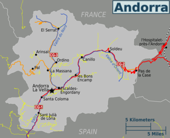 Mapa Andorry