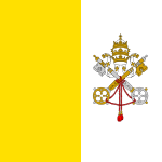 Flag of Vatican City (1929). The yellow color represents the golden key of the Kingdom of heaven, described in the Book of Matthew of the New Testament, and part of the Papal seal on the flag.