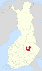 Kort av Finnland har Kuopio er merkt