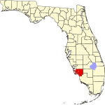 Округ Ли на карте штата.