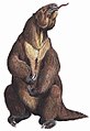 Megatherium, del Pleistoceno suramericano, era del tamaño de un elefante y fue el mayor perezoso terrestre.