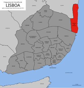 Localização no município de Lisboa