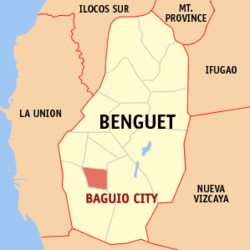 Mapa ning Cordillera Administrative Region ampong Baguio ilage