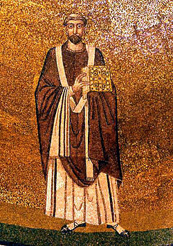 Symmachus na mozaice v kostele Sant'Agnese fuori le mura