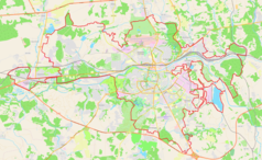 Mapa konturowa Smoleńska, w centrum znajduje się punkt z opisem „Smoleńsk”
