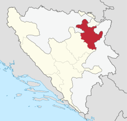 Cantone di Tuzla – Localizzazione