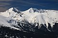 Die Gipfel Wichren (links im Bild) und Kutelo im Winter