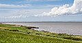 Wierum (Noardeast-Fryslân), waddenzee achter de dijk.