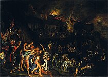 Der Brand von Troja von Adam Elsheimer, 1600 oder 1601
