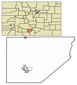 Location of the Town of Hooper in the Alamosa County, Colorado.