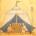 Christian and Moor playing chess, from The Book of Games of Alfonso X, c. 1285