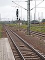 Ks-Signal mit Ks 1 an der nördlichen Ausfahrt am Bahnsteig 3 des Bahnhofs Lutherstadt Wittenberg