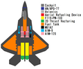 F-22ステルス戦闘機の構造図（英語版：新規作成） パブリックドメイン