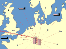 An animation representing centralized information processing