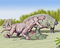 Inostrancevia e Scutosaurus – Rusia european norde, permian tarda