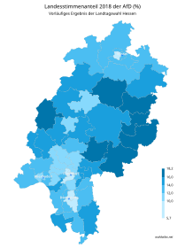 Vorläufiges Ergebnis der AfD (Anteil Landesstimmen)